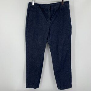 Donna Karan New York denim trouser jeans pants cropped blue dark wash women 10